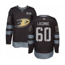 Men Anaheim Ducks #60 Jackson Lacombe Authentic Black 1917-2017 100th Anniversary Hockey Stitched Jersey