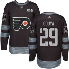 Men Adidas Philadelphia Flyers #29 Johnny Oduya Authentic Black 1917-2017 100th Anniversary NHL Jersey