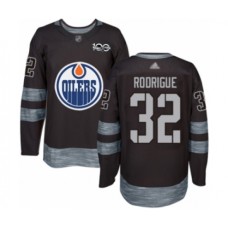 Men Edmonton Oilers #32 Olivier Rodrigue Authentic Black 1917-2017 100th Anniversary Hockey Stitched Jersey