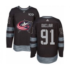 Men Adidas Columbus Blue Jackets #91 Anthony Duclair Authentic Black 1917-2017 100th Anniversary NHL Jersey