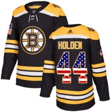 Men Adidas Boston Bruins #44 Nick Holden Authentic Black USA Flag Fashion NHL Jersey