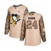 Men Pittsburgh Penguins #24 Dominik Kahun Authentic Camo Veterans Day Practice Hockey Stitched Jersey