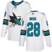 Men Adidas San Jose Sharks #28 Timo Meier White Road Authentic Stitched NHL Jersey