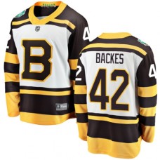 Men Boston Bruins #42 David Backes White 2019 Winter Classic Fanatics Branded Breakaway NHL Jersey