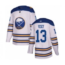 Men Buffalo Sabres #13 Jimmy Vesey Authentic White 2018 Winter Classic Hockey Stitched Jersey