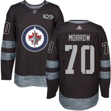 Men Adidas Winnipeg Jets #70 Joe Morrow Authentic Black 1917-2017 100th Anniversary NHL Jersey