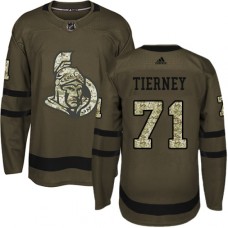 Men Adidas Ottawa Senators #71 Chris Tierney Authentic Green Salute to Service NHL Jersey