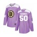 Men Boston Bruins #50 Brendan Gaunce Authentic Purple Fights Cancer Practice Hockey Stitched Jersey