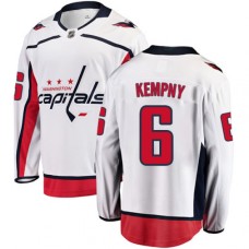 Men Washington Capitals #6 Michal Kempny Fanatics Branded White Away Breakaway NHL Jersey