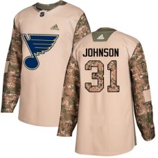 Men Adidas St. Louis Blues #31 Chad Johnson Authentic Camo Veterans Day Practice NHL Jersey