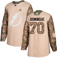 Men Adidas Tampa Bay Lightning #70 Louis Domingue Authentic Camo Veterans Day Practice NHL Jersey