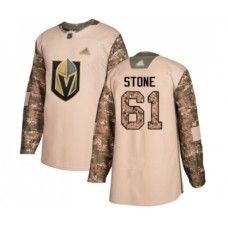 Men Vegas Golden Knights #61 Mark Stone Authentic Camo Veterans Day Practice Hockey Stitched Jersey