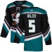 Men Adidas Anaheim Ducks #5 Korbinian Holzer Authentic Black Teal Third NHL Jersey