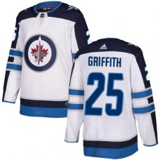 Men Adidas Winnipeg Jets #25 Seth Griffith Authentic White Away NHL Jersey