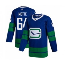 Men Vancouver Canucks #64 Tyler Motte Authentic Royal Blue Alternate Hockey Stitched Jersey