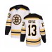 Men Boston Bruins #13 Charlie Coyle Authentic White Away Hockey Jersey