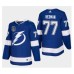 Men Tampa Bay Lightning #77 Victor Hedman 2022 Blue Stanley Cup Final Patch Stitched Jersey