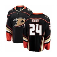 Men Anaheim Ducks #24 Carter Rowney Authentic Black Home Fanatics Branded Breakaway NHL Jersey