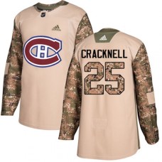 Men Adidas Montreal Canadiens #25 Adam Cracknell Authentic Camo Veterans Day Practice NHL Jersey