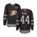 Men Adidas Anaheim Ducks #44 Jaycob Megna Authentic Black 1917-2017 100th Anniversary NHL Jersey