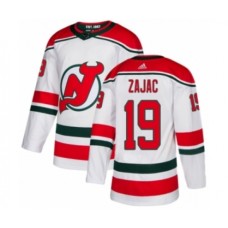 Men Adidas New Jersey Devils #19 Travis Zajac Premier White Alternate NHL Jersey