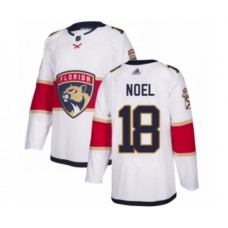 Men Florida Panthers #18 Serron Noel Authentic White Away Hockey Stitched Jersey