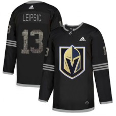 Men Adidas Vegas Golden Knights #13 Brendan Leipsic Black Authentic Classic Stitched NHL Jerseysey