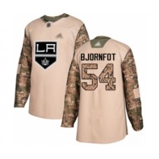 Men Los Angeles Kings #54 Tobias Bjornfot Authentic Camo Veterans Day Practice Hockey Stitched Jersey