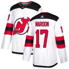 Men Adidas New Jersey Devils #17 Patrick Maroon Authentic White Away NHL Jersey