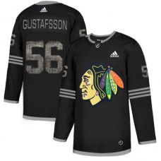 Men Adidas Chicago Blackhawks #56 Erik Gustafsson Black Authentic Classic Stitched NHL Jersey