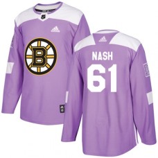 Men Adidas Boston Bruins #61 Rick Nash Authentic Purple Fights Cancer Practice NHL Jersey