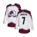 Men Colorado Avalanche #7 Kevin Connauton Authentic White Away Hockey Stitched Jersey