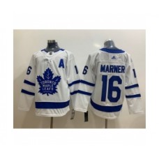 Men Toronto Maple Leafs #16 Mitchell Marner White With A Patch Adidas Stitched NHL Jersey