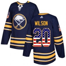 Men Adidas Buffalo Sabres #20 Scott Wilson Authentic Navy Blue USA Flag Fashion NHL Jersey