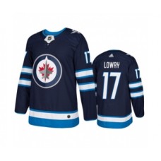 Men Winnipeg Jets #17 Adam Lowry Navy Stitched Jersey