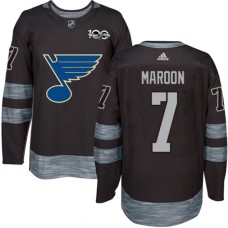 Men Adidas St. Louis Blues #7 Patrick Maroon Authentic Black 1917-2017 100th Anniversary NHL Jersey