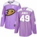 Men Adidas Anaheim Ducks #49 Max Jones Authentic Purple Fights Cancer Practice NHL Jersey