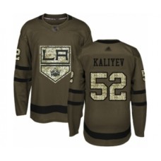 Men Los Angeles Kings #52 Arthur Kaliyev Authentic Green Salute to Service Hockey Stitched Jersey