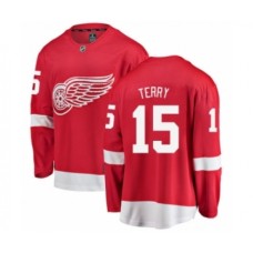 Men Detroit Red Wings #15 Chris Terry Authentic Red Home Fanatics Branded Breakaway NHL Jersey