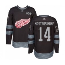 Men Detroit Red Wings #14 Robert Mastrosimone Authentic Black 1917-2017 100th Anniversary Hockey Stitched Jersey