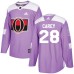 Men Adidas Ottawa Senators #28 Paul Carey Authentic Purple Fights Cancer Practice NHL Jersey