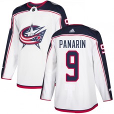 Men Adidas Columbus Blue Jackets #9 Artemi Panarin White Road Authentic Stitched NHL Jersey