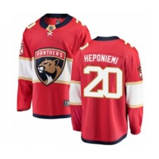 Men Florida Panthers #20 Aleksi Heponiemi Authentic Red Home Fanatics Branded Breakaway Hockey Stitched Jersey