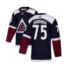 Men Adidas Colorado Avalanche #75 Justus Annunen Premier Navy Blue Alternate NHL Jersey