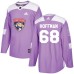 Men Adidas Florida Panthers #68 Mike Hoffman Authentic Purple Fights Cancer Practice NHL Jersey