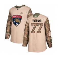 Men Florida Panthers #77 Frank Vatrano Authentic Camo Veterans Day Practice Hockey Stitched Jersey