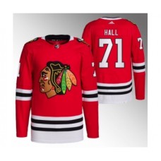 Men Chicago Blackhawks #71 Taylor Hall Red Stitched Hockey Jersey