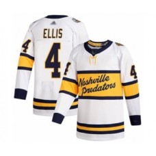 Men Nashville Predators #4 Ryan Ellis Authentic White 2020 Winter Classic Hockey Stitched Jersey