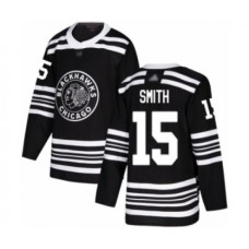 Men Chicago Blackhawks #15 Zack Smith Authentic Black Alternate Hockey Stitched Jersey