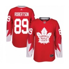 Men Toronto Maple Leafs #89 Nicholas Robertson Authentic Red Alternate Hockey Stitched Jersey